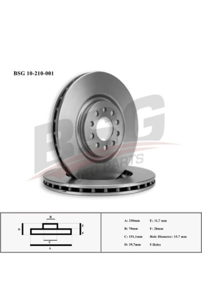 BSG FREN DISKI ÖN ALFA ROMEO GIULIETTA 2006 51767384