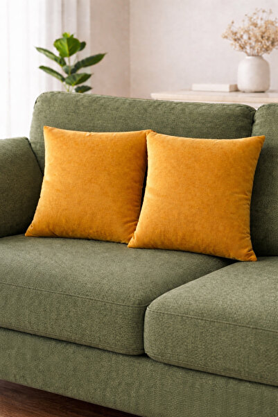 Halımax 2-Piece Velvet Single-Sided Throw Pillow Cover 43X43 cm Decorative Pl...