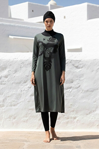 Marina Full Covered Hijab Swimsuit Khaki M2021