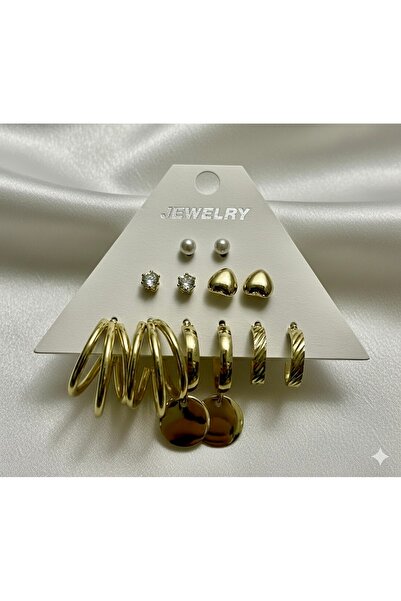 Çağla Accessories طقم أقراط أنيق مكون من 12 قطعة