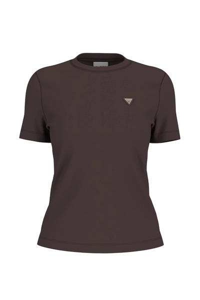 Guess Sonia Crew Neck κοντομάνικο γυναικείο μπλουζάκι καφέ V6RI17KD741-A10K