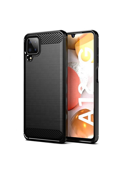 Techsuit Husa pentru Samsung Galaxy A12 / A12 Nacho - Carbon Silicone - Black