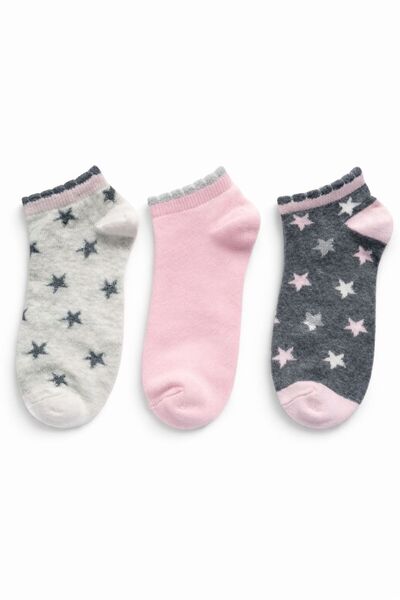 3-Piece Set for Girls Cotton Socks – Star Patterned, Daily Use, Quality