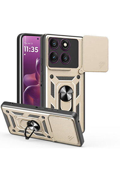 Techsuit Husa pentru Motorola Edge 60 Pro - CamShield Series - Gold