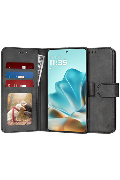 Techsuit Husă pentru Motorola Edge 60 / Edge 60 Fusion - Tip Agendă - Negru