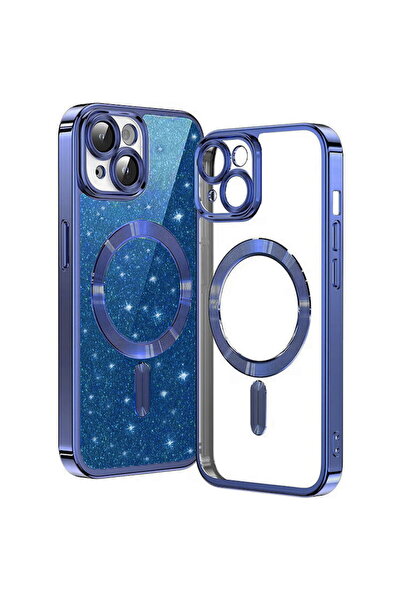 Techsuit Husa pentru iPhone 14 Plus - Luxury Glitter MagSafe - Deep Blue