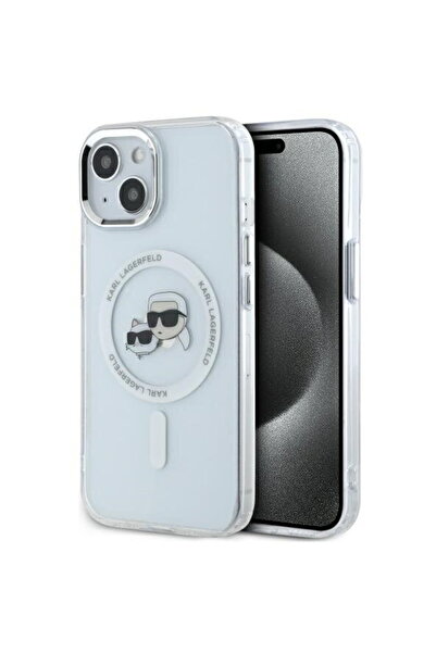 Karl Lagerfeld Case for iPhone 14 - IML MagSafe (KLHMP14SHLSKCH) - White Meta...