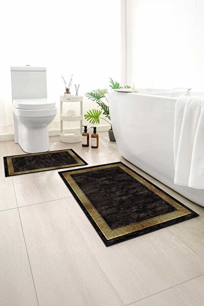 Monnhein سجادة حمام مكونة من قطعتين، سجادة حمام ناعمة، قاعدة غير قابلة للانزل...