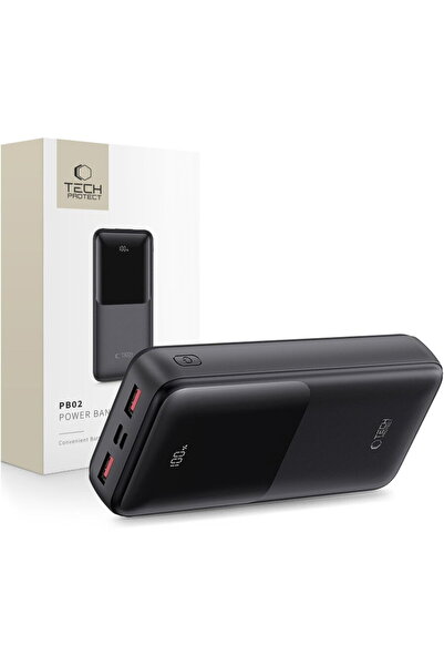 Tech-Protect PB02, 20000 mAh, 22.5 W, Negru