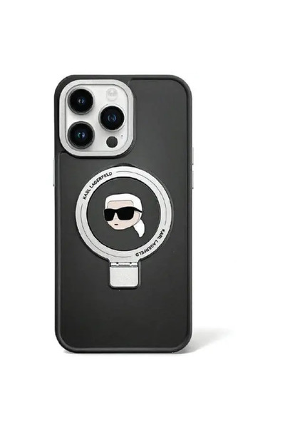 Karl Lagerfeld KLHMP15XHMRSKHK Carcasă rigidă neagră pentru iPhone 15 Pro Max...