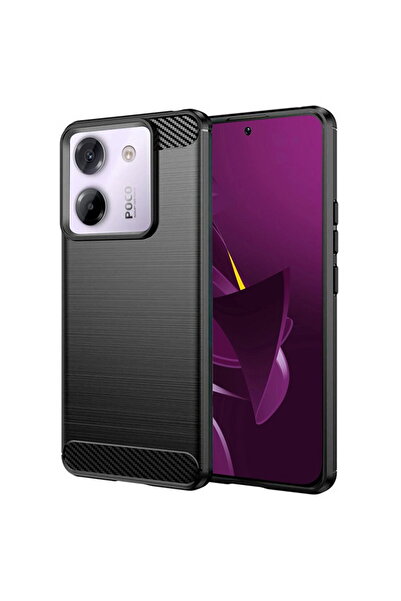 Techsuit Case for Xiaomi Poco M7 Pro 5G - Carbon Silicone - Black