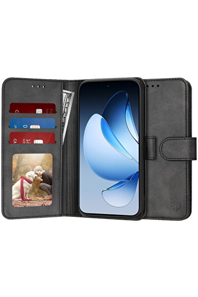 Techsuit Husă pentru Oppo Reno13 - Tip Agendă - Negru