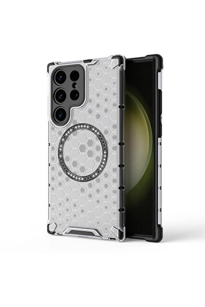 Techsuit Husă pentru Samsung Galaxy S24 Ultra - HoneyComb Shield MagSafe - Albă