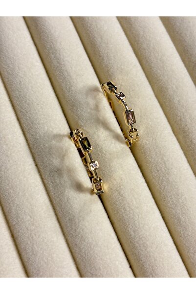 lotusbybuket Vip Model Steel Color Zircon Stone Gold Earrings
