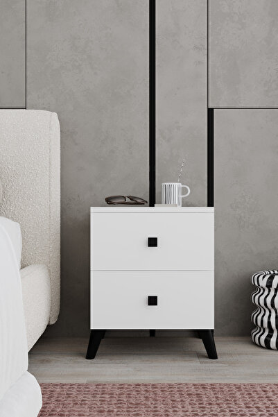 AYMOBSAN Arel 2 Çekmeceli Komodin Beyaz