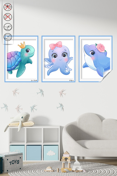 Akıllı Kağıt Statik Tutunma Özellikli Tablo - Poster Çocuk Odası (Model-23)