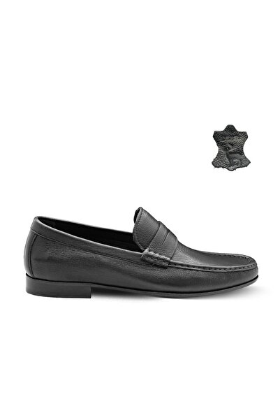 Vario حذاء رجالي من جلد الغزال الأصلي Z455 ORJ. الغزال الأسود (الغزال الأسود ...