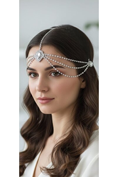 Zanora Ασημένια νυφικά αξεσουάρ νυφικό στολίδι για πάρτι χέννα αρραβώνα υπόσχεση