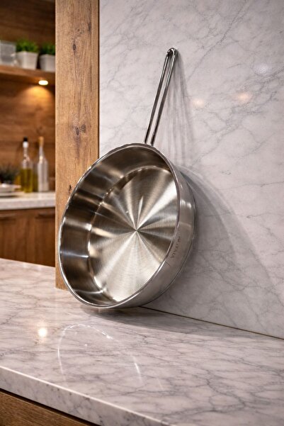 DOWRY STİL مقلاة شيف بلاس من الفولاذ المقاوم للصدأ 28 سم