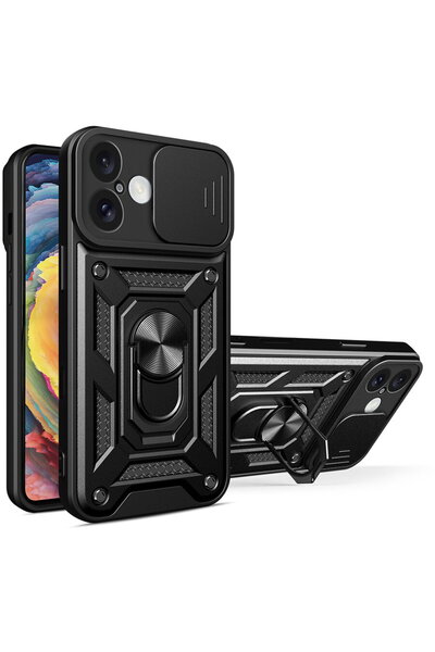 Techsuit Husă pentru iPhone 16 - Seria CamShield - Negru