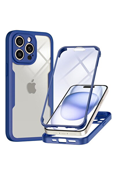 Techsuit Husa pentru iPhone 16 Pro + Folie - ColorVerse 360 Series - Blue