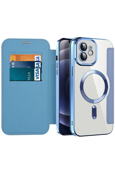 Techsuit SmartMag Book Case, iPhone 12, Albastru