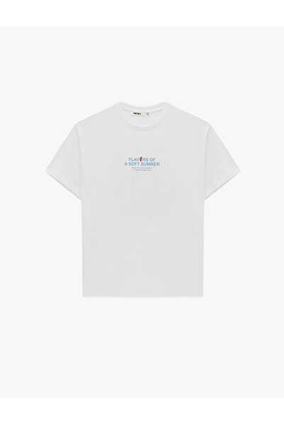 Koton Cotton Short Sleeve Crew Neck Strawberry on the Back Printed T-Shirt