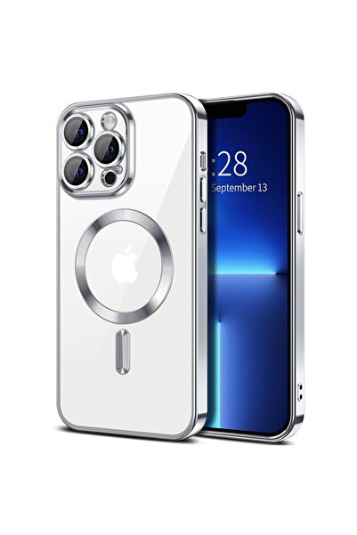 Techsuit Husă pentru iPhone 13 Pro Max - Luxury Crystal MagSafe - Argintiu