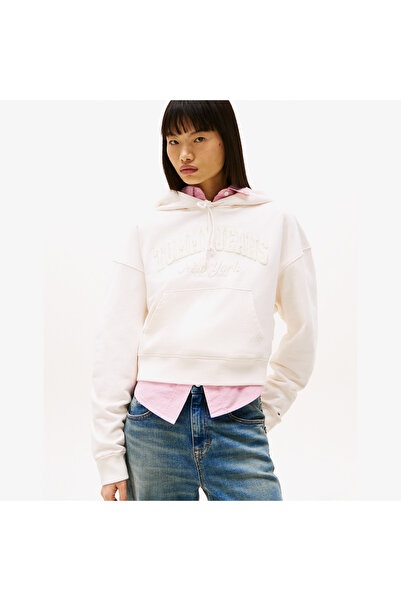 Tommy Hilfiger Tjw Boxy Crp Gmd Varsity Kadın Beyaz Hoodie