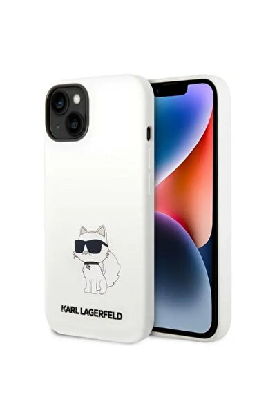 Karl Lagerfeld Husă rigidă KLHMP14MSNCHBCH pentru iPhone 14 Plus 6.7" albă/al...