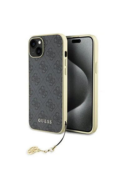 Guess 4G Charms Collection case for iPhone 15 Plus - gray