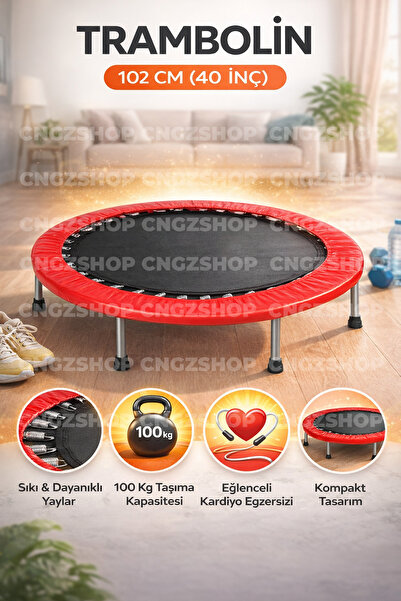 CNGZSHOP 102 Cm Kırmızı Trambolin – LYT-90 | Çocuk ve Yetişkin İç Mekan Zıpla...