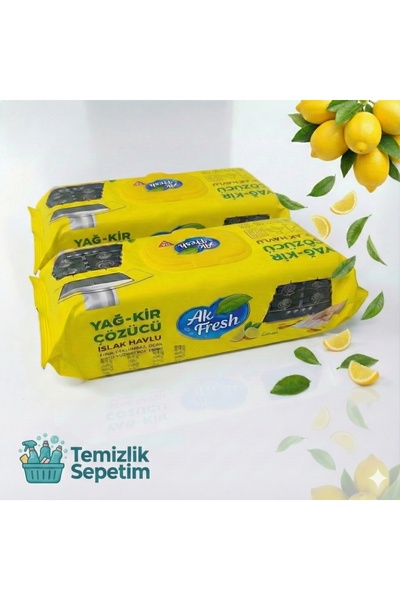 AKFRESH Oil and Dirt Dissolving Wet Towels (2 Pack of 90) - Lemon Scented - O...