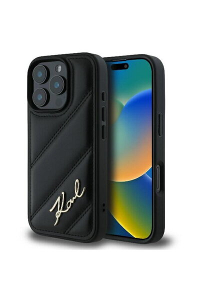 Karl Lagerfeld Husa pentru iPhone 16 Pro Max - Diagonal Quilted Script (KLHCP...