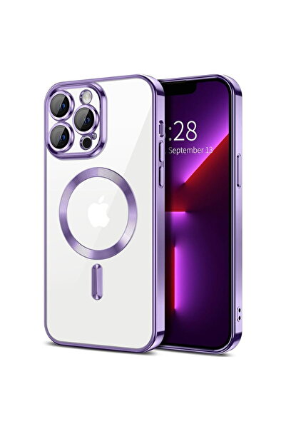 Techsuit Husă pentru iPhone 13 Pro - Luxury Crystal MagSafe - Mov deschis