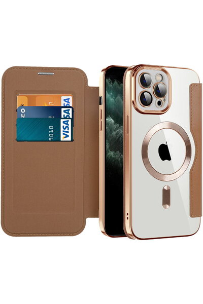 Techsuit Husă tip carte SmartMag, iPhone 11 Pro Max, Maro