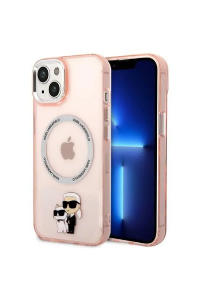 Karl Lagerfeld KLHMP14SHNKCIP Husă rigidă pentru iPhone 14 6.1" roz/roz Iconi...