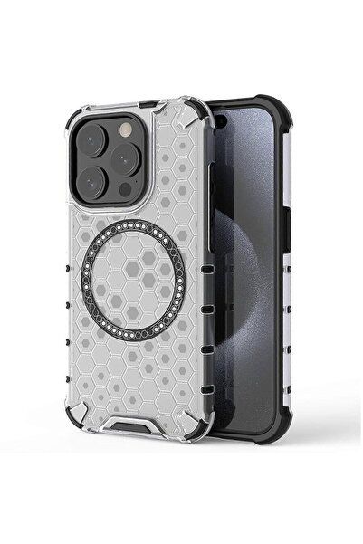 Techsuit Husa transparenta pentru iPhone 15 Pro Max - HoneyComb Shield MagSaf...