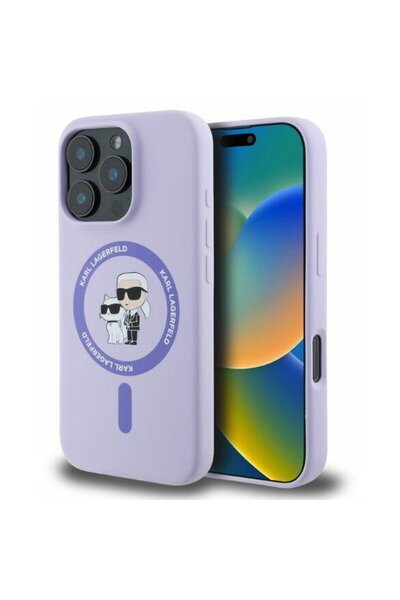 Karl Lagerfeld Husa pentru iPhone 16 Pro - Silicone Ring MagSafe (KLHMP16LSCM...