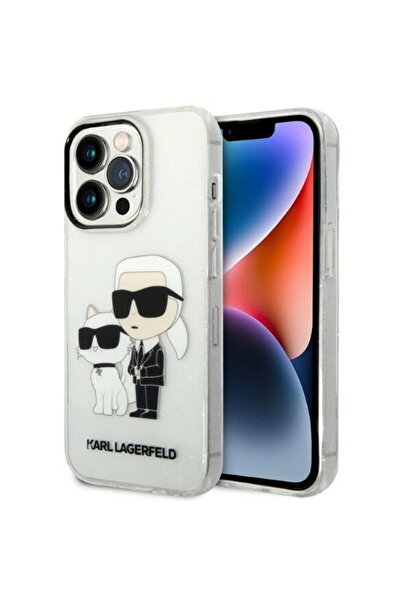 Karl Lagerfeld HusДѓ IML Glitter Karl Head pentru iPhone 14 Pro, Negru