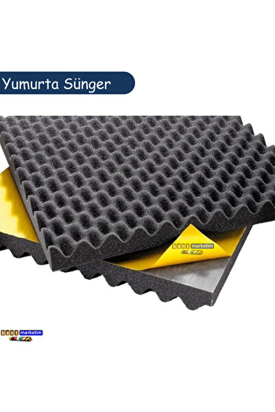 SLCMARKETİM Akustik Yumurta Süngeri Kendinden Bantlı 40 mm 70 Dns 50x50