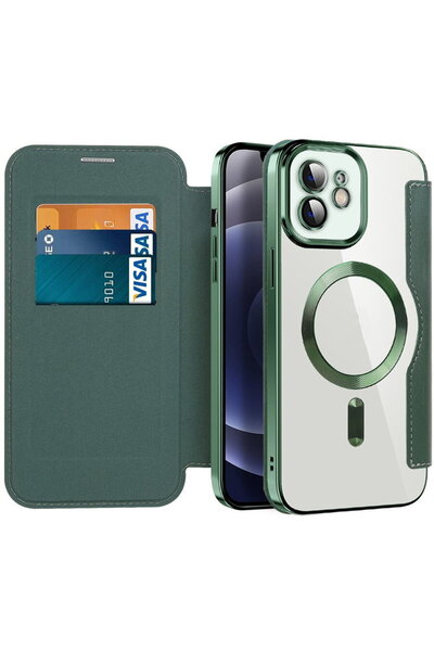 Techsuit Husă SmartMag Book, iPhone 12, Verde