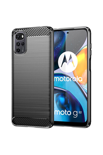 Techsuit Husa pentru Motorola Moto G22 - Carbon Silicone - Black