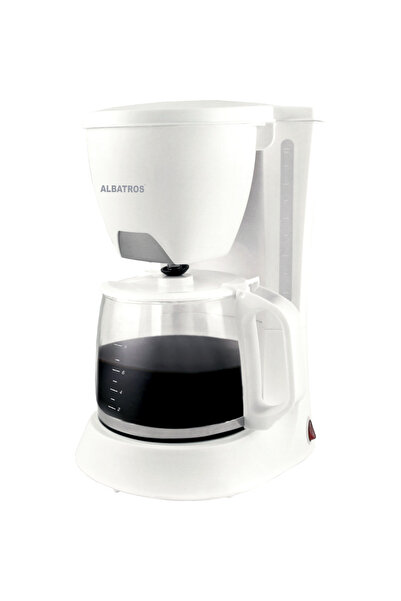 ALBATROS Verona White 680W 1.2L Coffee Maker - Modern Design & Antidrip System