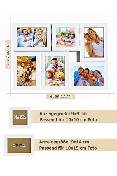 Hipsignal Ramă Foto A4 pentru Desene Copii, Deschidere Frontală, Depozitare Artă, Alb, Stil Colaj