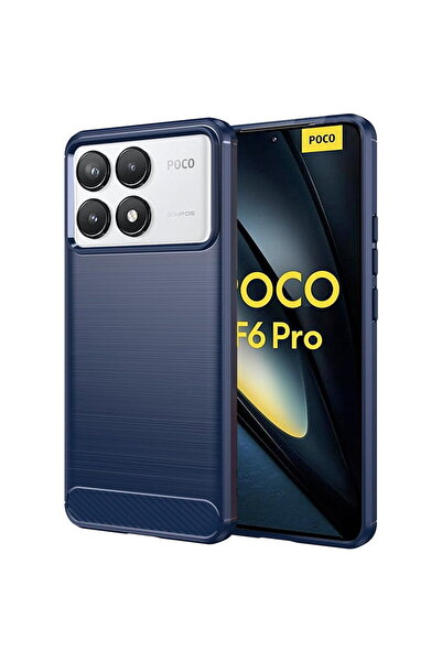 Techsuit Husa pentru Xiaomi Poco F6 Pro - Carbon Silicone - Blue