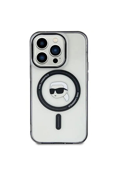 Karl Lagerfeld Husă rigidă transparentă IML Karl's Head MagSafe pentru iPhone...