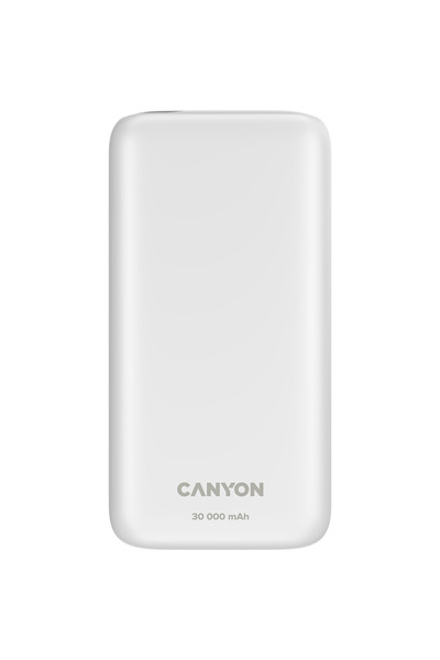 CANYON PB-301, 30000mAh, 2x USB-A, 1x USB-C, Alb