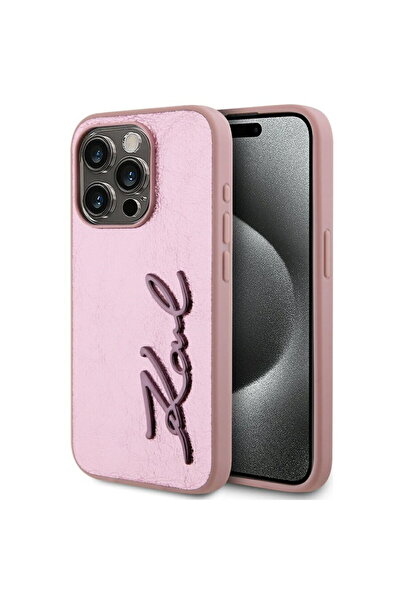 Karl Lagerfeld Husa iPhone 15 Pro Max - Hardcase Leather (KLHCP15XPFMFBKMP) -...