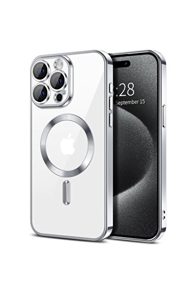 Techsuit Case for iPhone 16 Pro - Luxury Crystal MagSafe - Silver